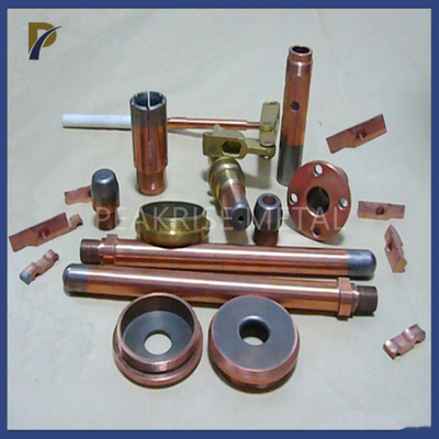 Soudage par résistance de cuivre lumineux d'électrodes d'en cuivre de tungstène de tube de tungstène d'en cuivre d'alliage de CuW de connecteur de pièces de tungstène